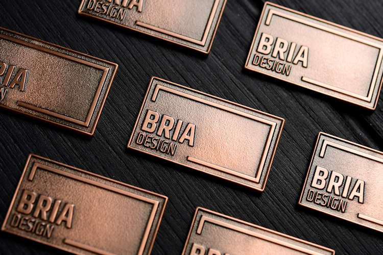 Product or Brand labels cast from metal