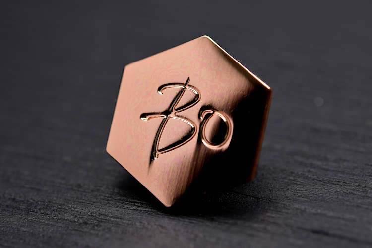 Die struck lapel pin
