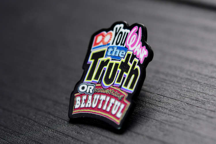 Enamel painted and printed lapel pins