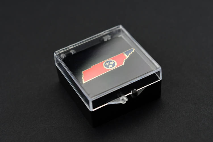 Tennessee State shaped hard enamel lapel pin