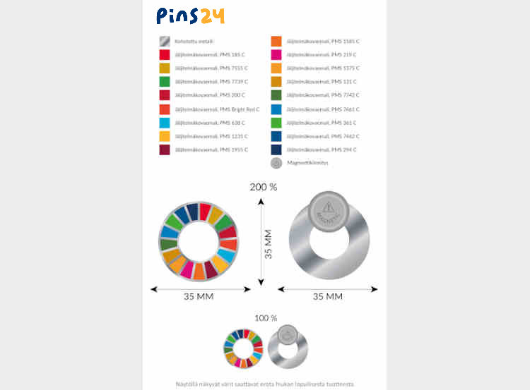 Proofing metal lapel pins
