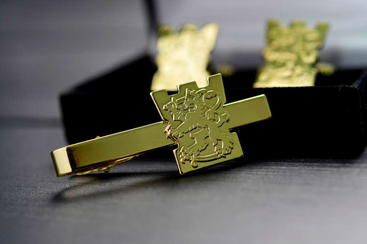 Metal tie bar from your own logo